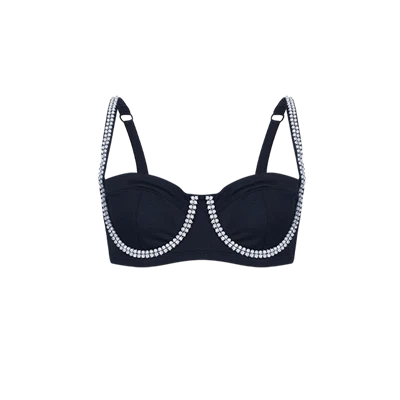Áo ngực đính kim cương đen